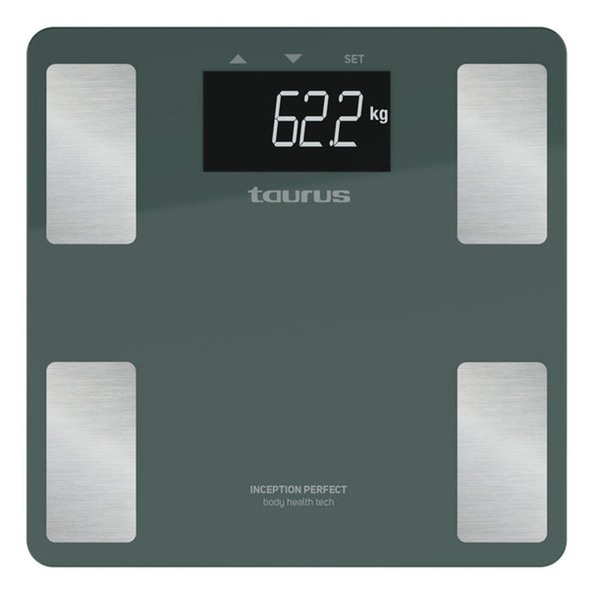 Báscula Digital de Baño Taurus INCEPTION PERFE Azul Verde Cristal Templado 180 kg
