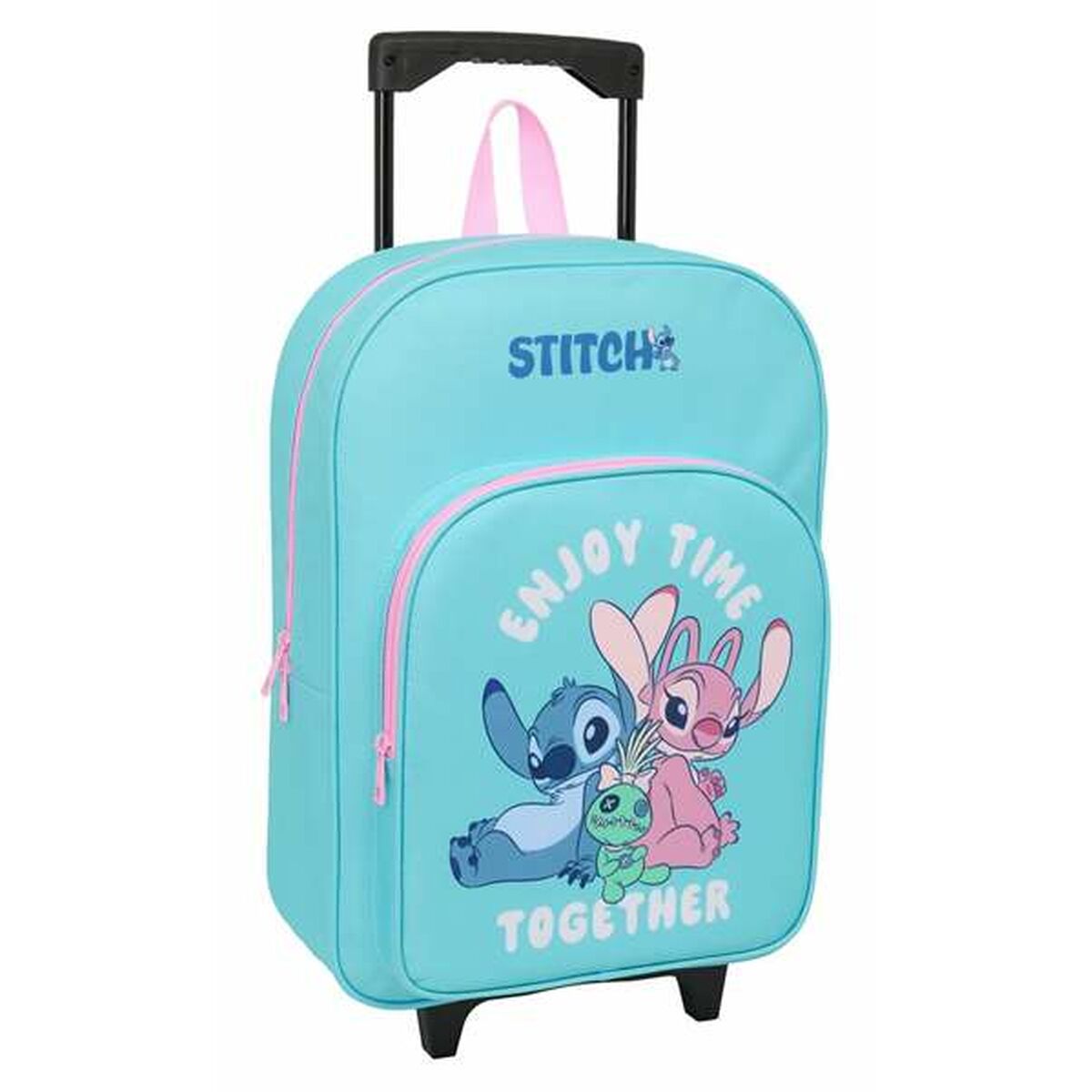 Mochila Escolar con Ruedas Stitch Azul 32 x 42 x 14 cm
