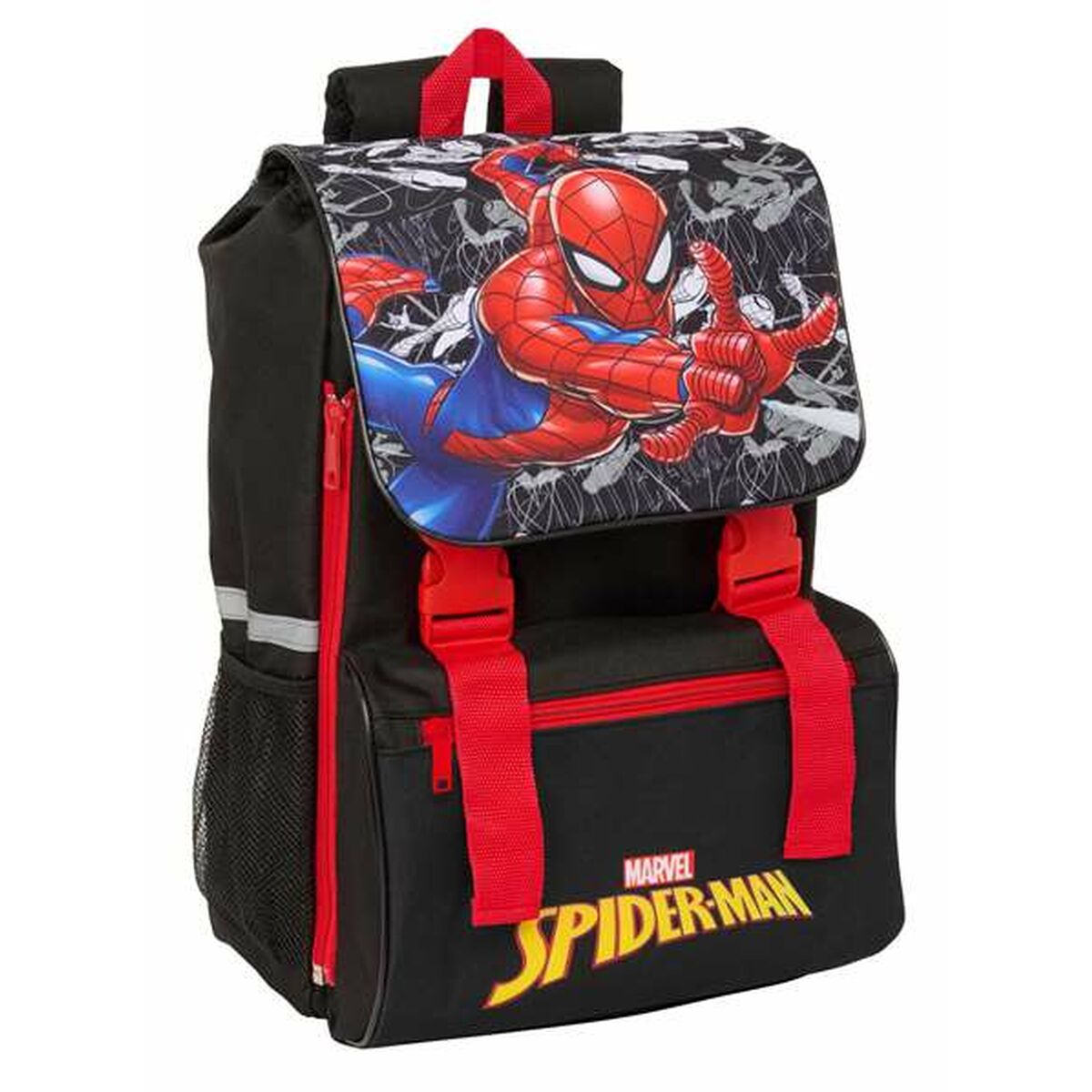 Mochila Escolar Spider-Man Negro Rojo 18,5 x 41 x 15 cm