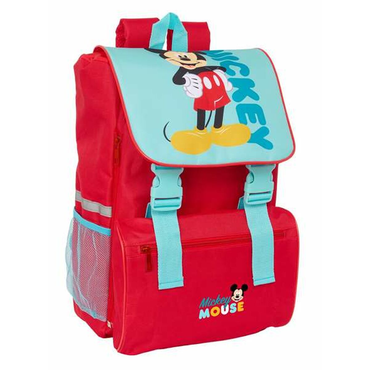 Mochila Escolar Mickey Mouse Azul Rojo 18,5 x 41 x 15 cm