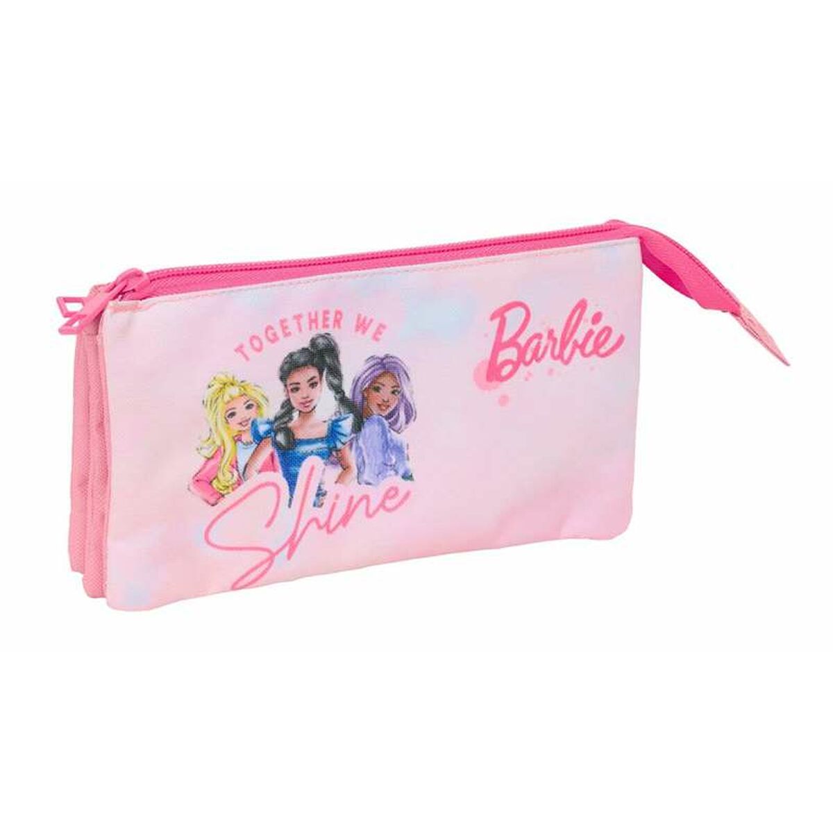 Portatodo Triple Barbie Rosa 22 x 12 x 3 cm