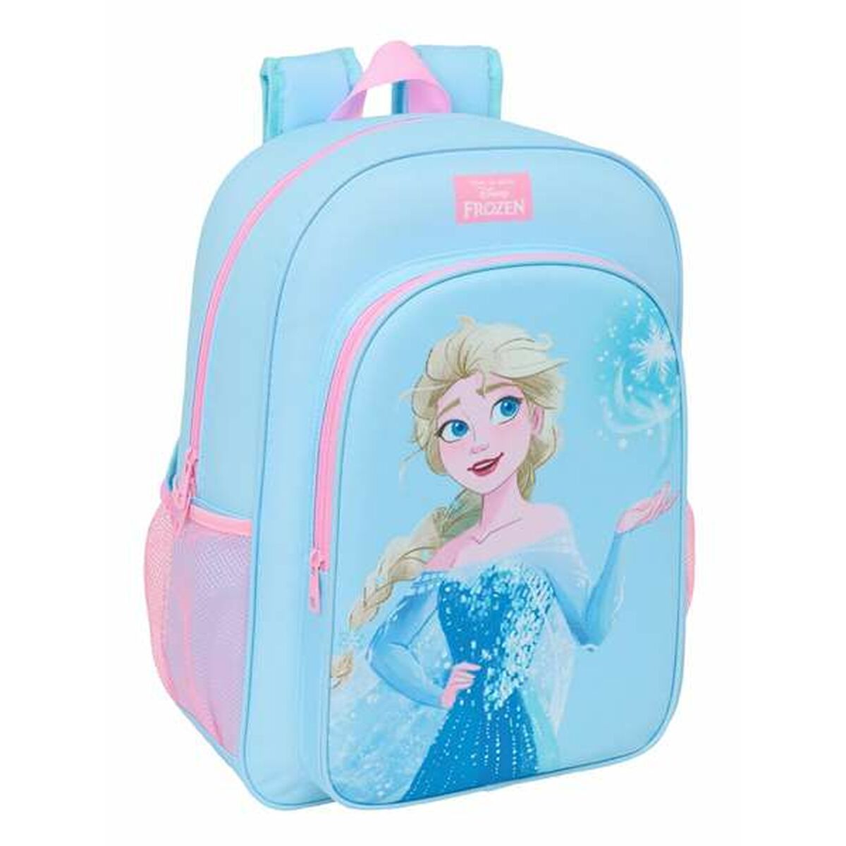 Mochila Escolar Frozen Azul Rosa 33 x 42 x 14 cm