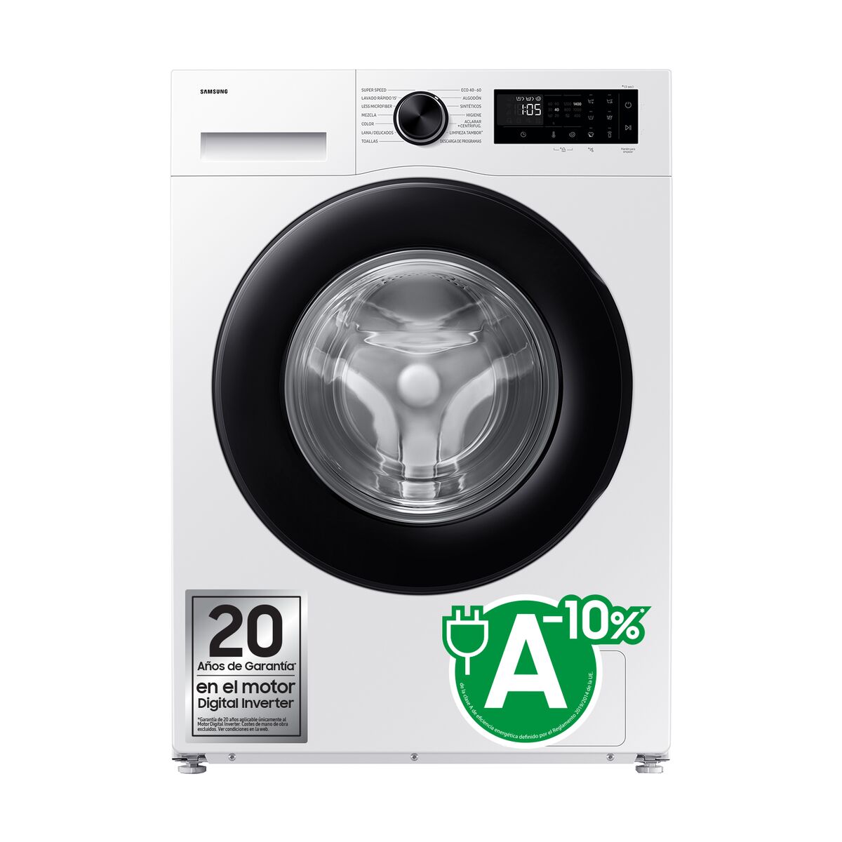 Lavadora Samsung LAVADORACONFONDOREDUCIDO9KGAIE 9 kg 60 cm 1400 rpm