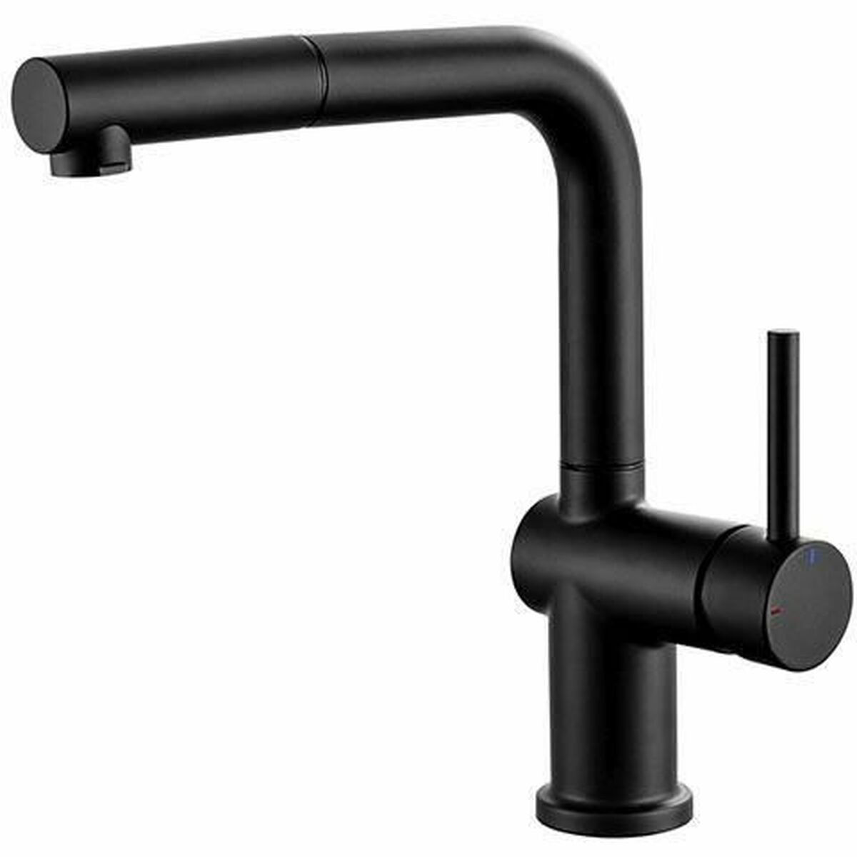 Grifo Monomando Edouard Rousseau SQUARE Negro Acero Inoxidable Forma de C