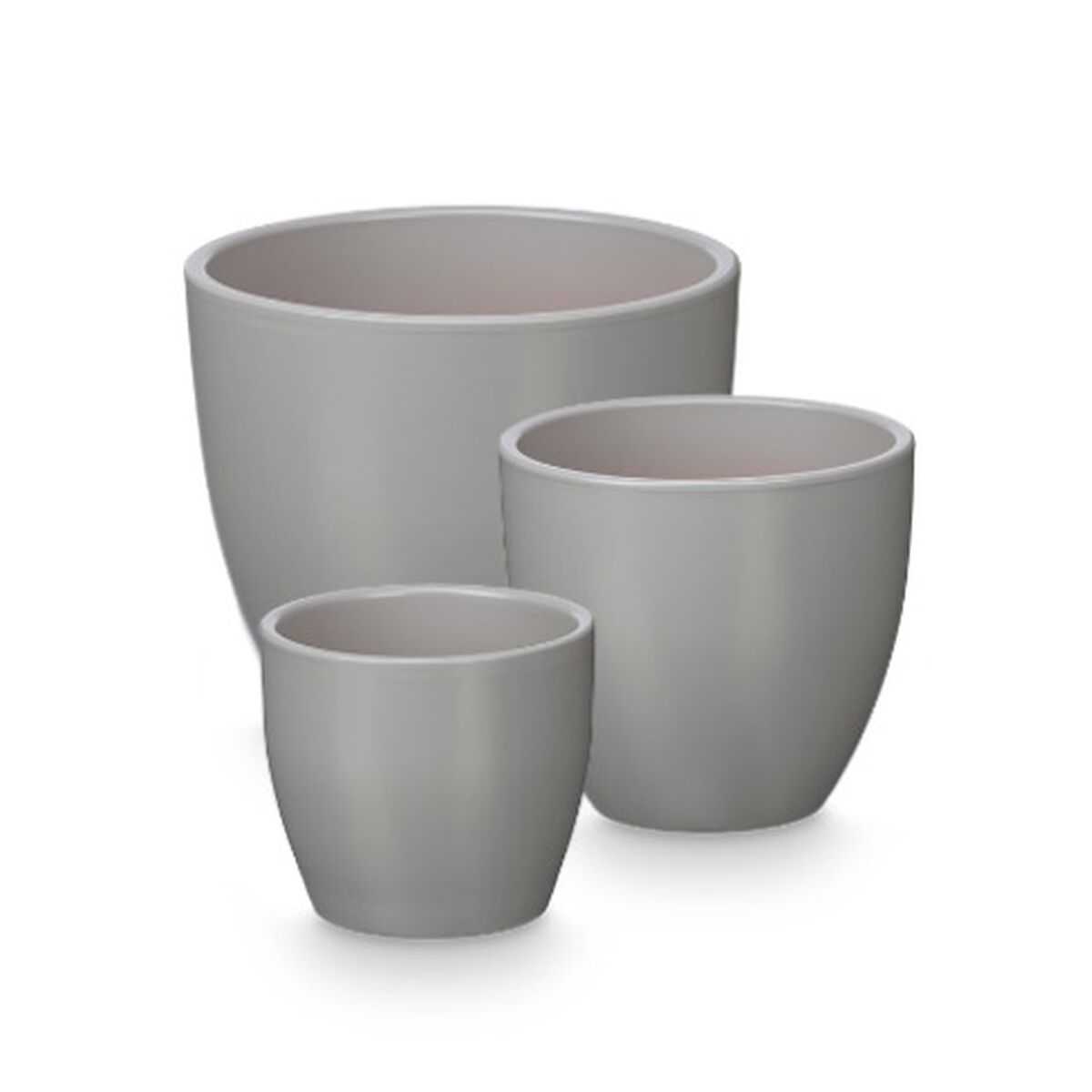 Set de Macetas Ibergarden Gris Arcilla Ø 14 cm Ø 22 cm Ø 17 cm 3 Piezas