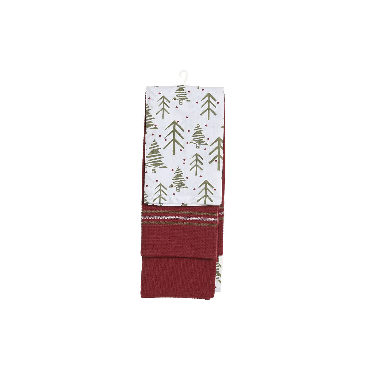 Paño de Cocina Home ESPRIT Rojo Verde Beige 60 X 0,2 X 40 CM