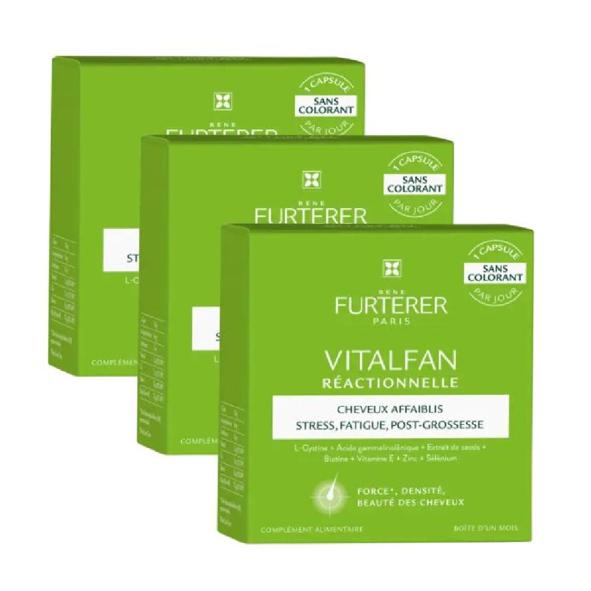 Complemento Alimenticio Anticaída para el Cabello René Furterer Antiqueda Trio Vitalfan Antiqueda Reacional