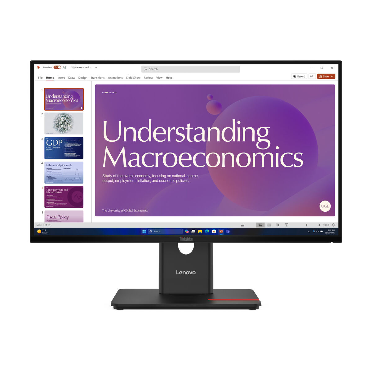 Monitor Lenovo 64B9GAT1EU 23,8" 22" Full HD LCD