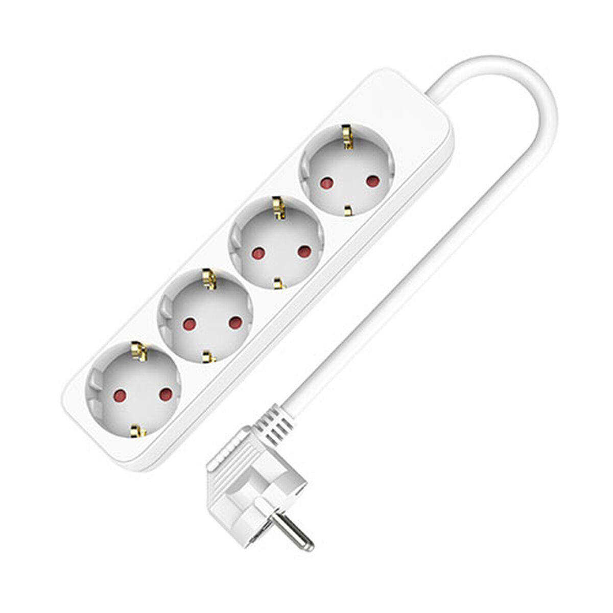 Regleta Enchufes 4 Tomas sin Interruptor TM Electron TMUAD504 Blanco 3680 W (1,5 m) (4 Unidades)