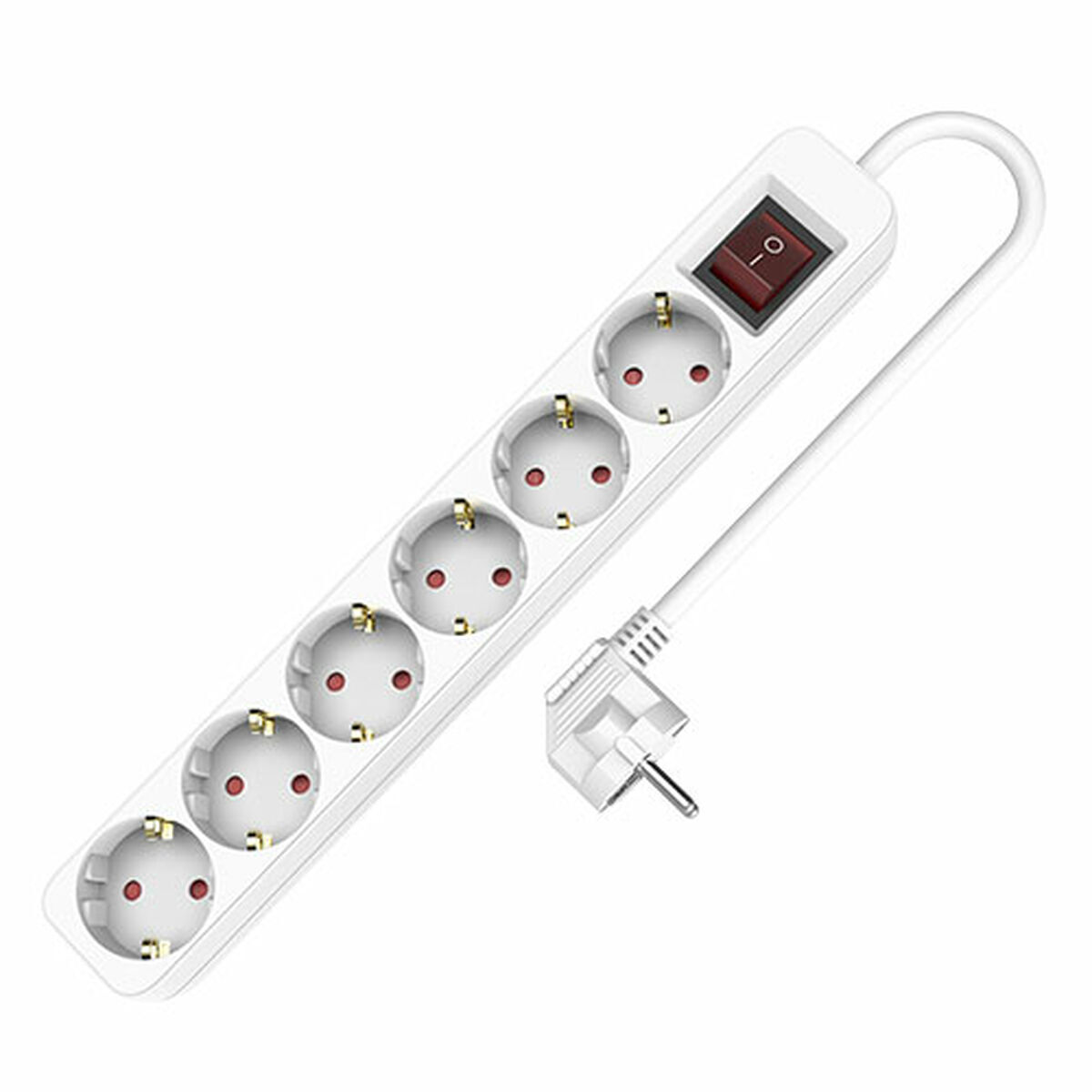 Regleta Enchufes 6 Tomas sin Interruptor TM Electron TMUAD506S Blanco 3680 W (1,5 m)