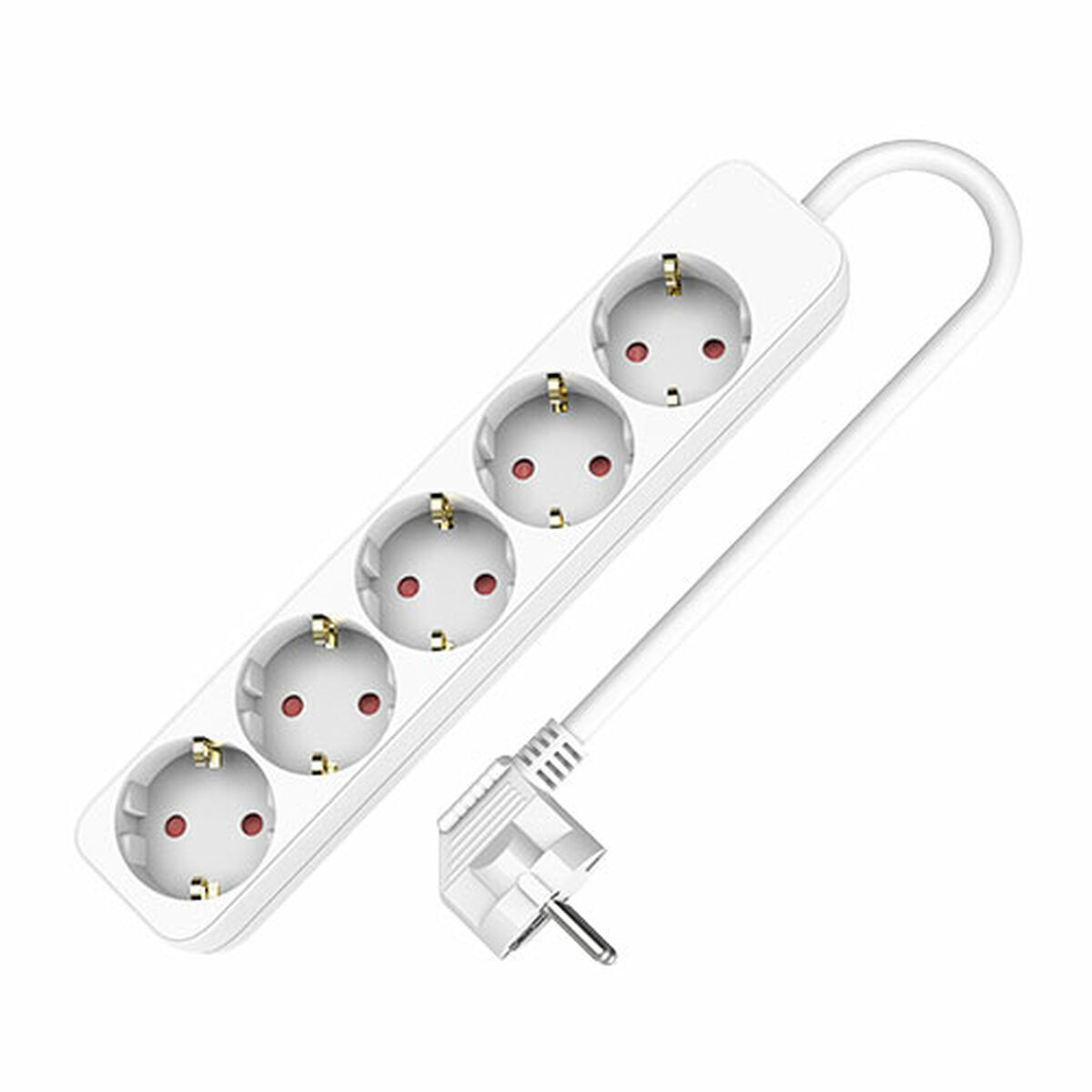 Regleta Enchufes 5 Tomas con Interruptor TM Electron TMUAD505S Blanco 3680 W (1,5 m)