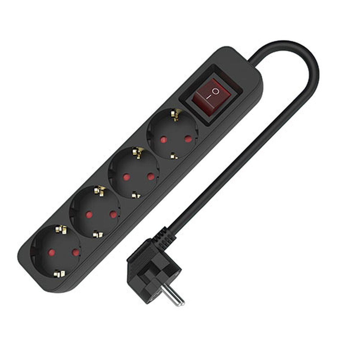 Regleta Enchufes 4 Tomas con interruptor TM Electron TMUAD504SBK Negro 3680 W (1,5 m)