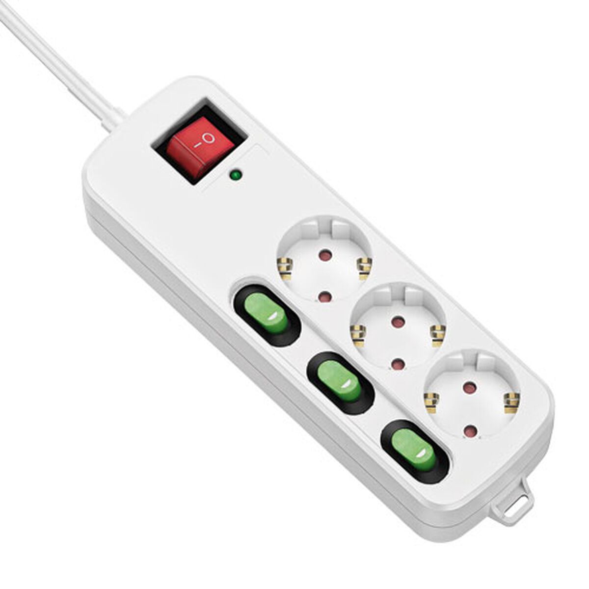 Regleta Enchufes 3 Tomas sin Interruptor TM Electron TMUAD553 Blanco 3680 W (1,5 m)