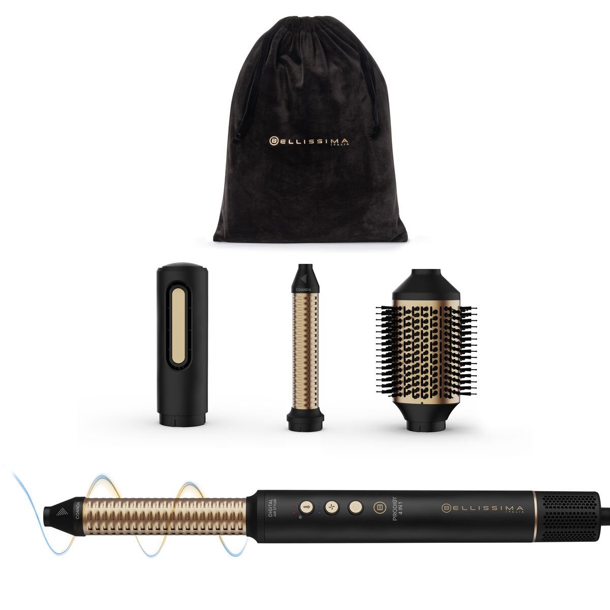 Cepillo Moldeador Bellissima PRODIGI 4EN1 Negro 1200 W