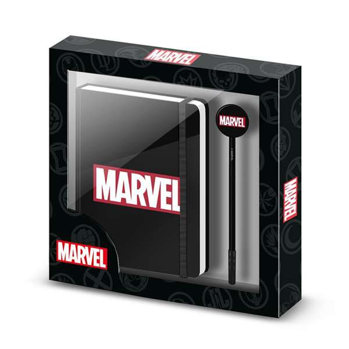 Diario con Accesorios Marvel Negro 22,4 X 2,2 X 23,2 cm