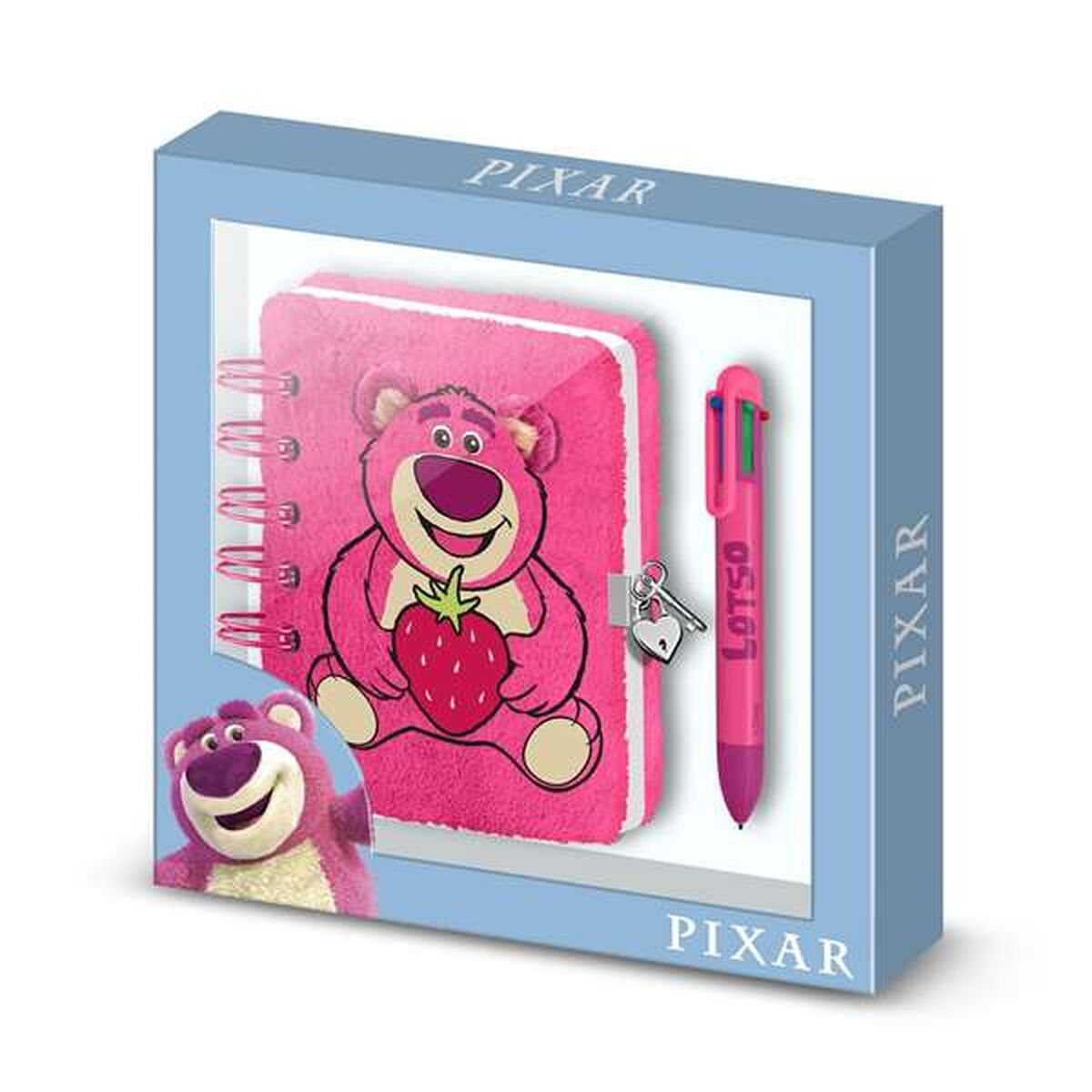 Libreta de Anillas con Bolígrafo Pixar Rosa 24 x 23 x 2,5 cm A5