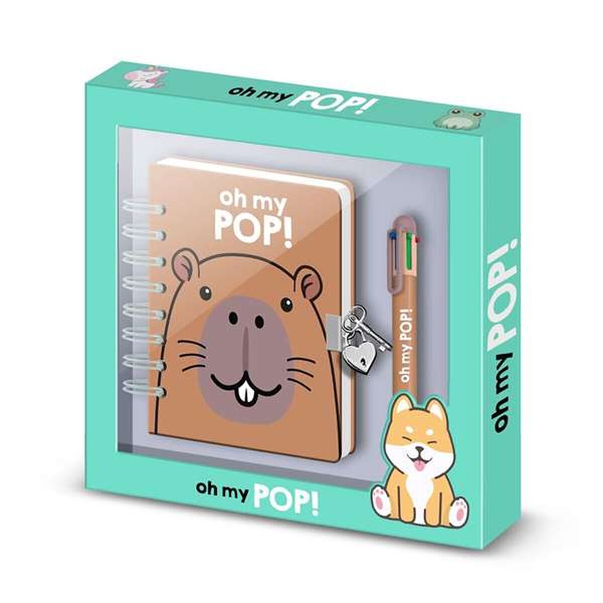 Libreta de Anillas con Bolígrafo Oh My Pop! Multicolor 24 x 23 x 2,5 cm A5