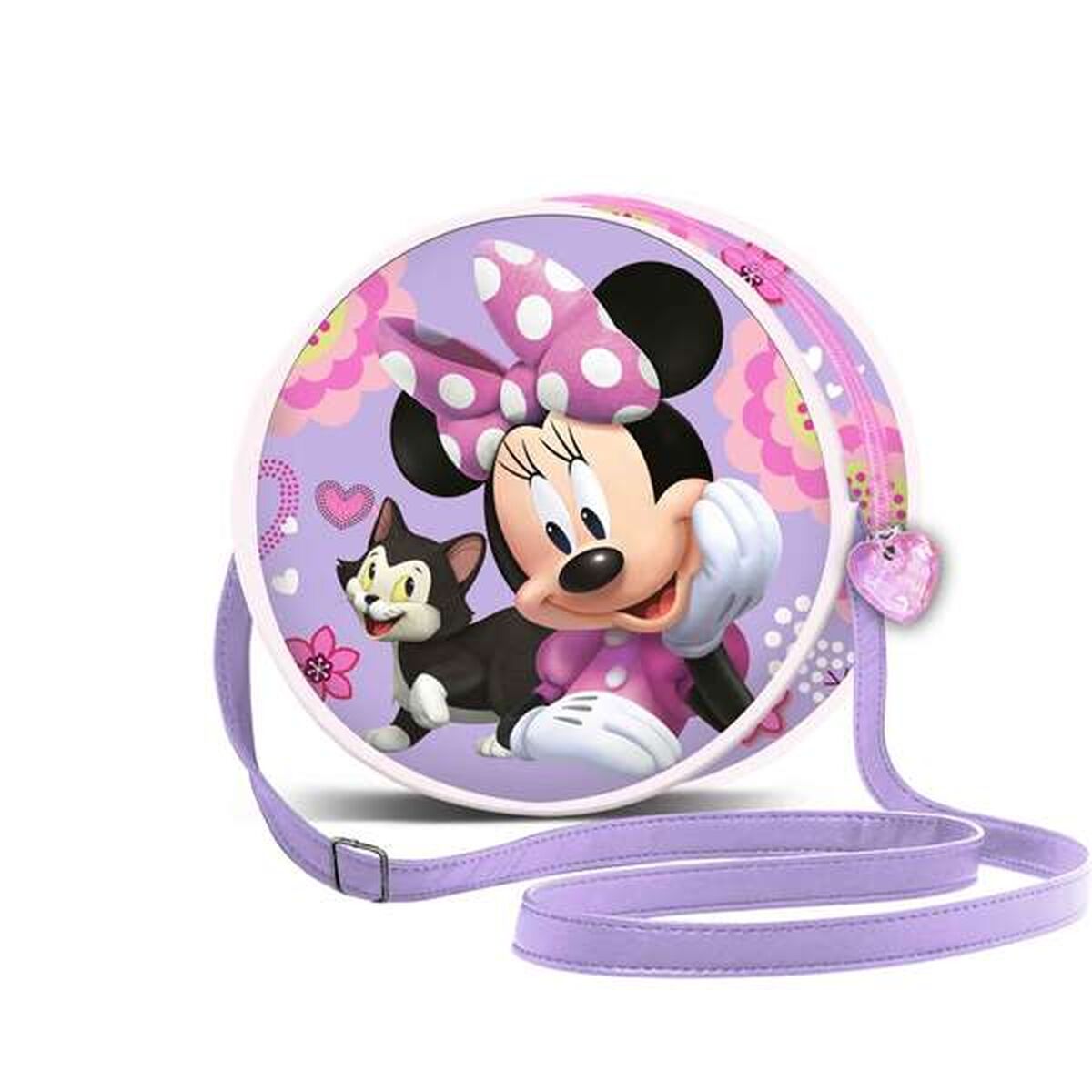 Bolso Bandolera Minnie Mouse Lila 18,5 x 18,5 x 7 cm