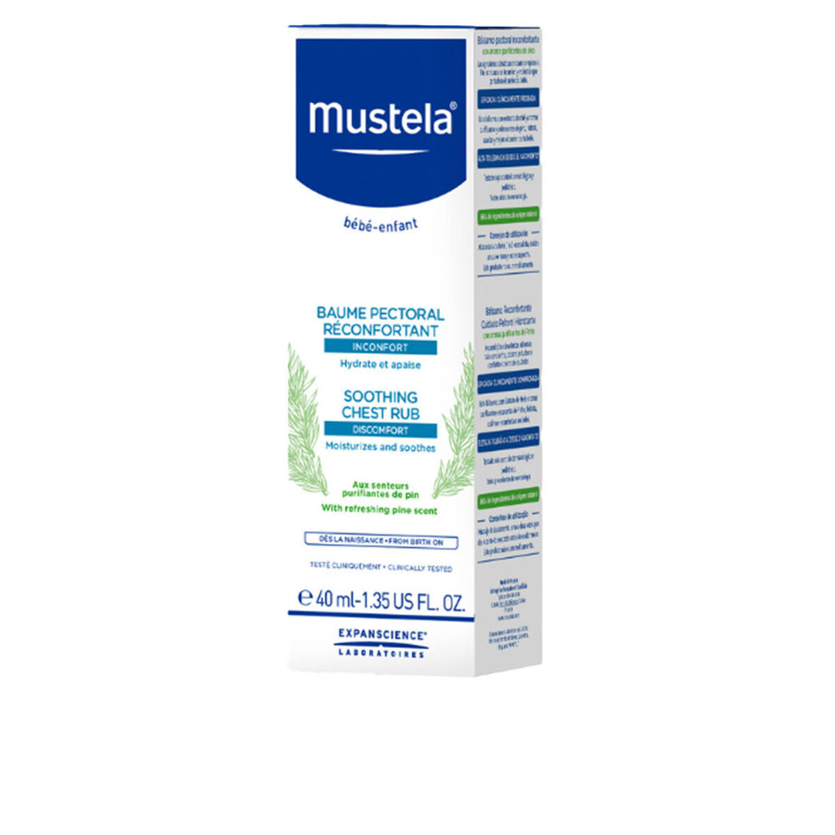 Bálsamo Pectoral para Bebé Mustela BEBÉ-NIÑO 40 ml