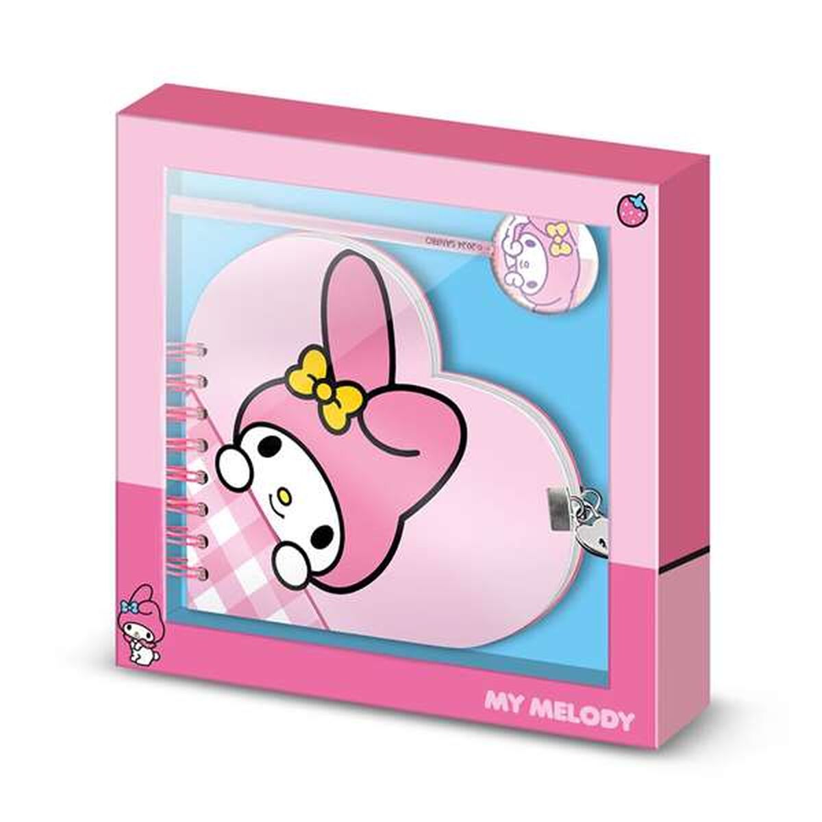 Cuaderno de Notas + Bolígrafo My Melody Rosa 160 Hojas 23 x 2,5 x 24 cm