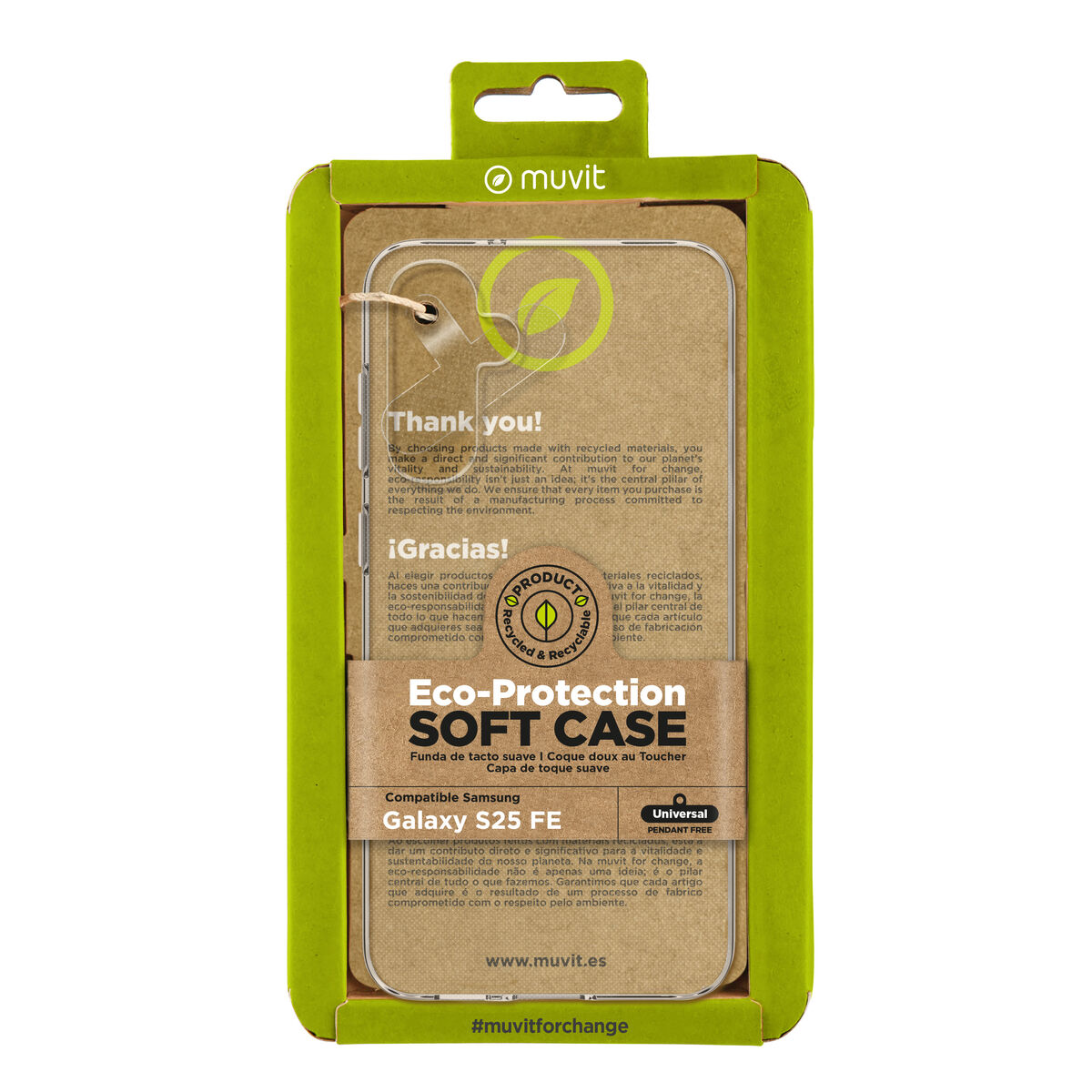 Funda para Móvil Muvit for Change Galaxy S25 FE Transparente