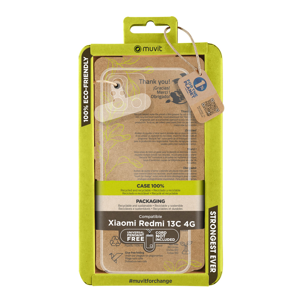 muvit for change funda compatible con Xiaomi Redmi 13C 4G transparente
