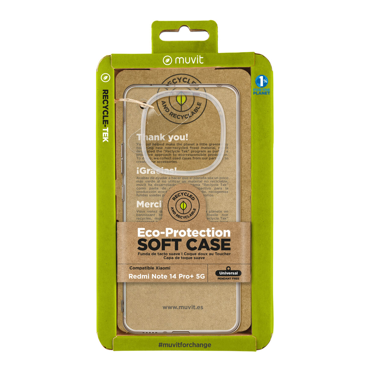 Funda para Móvil Muvit Xiaomi Redmi Note 14 Pro+ 5G Transparente
