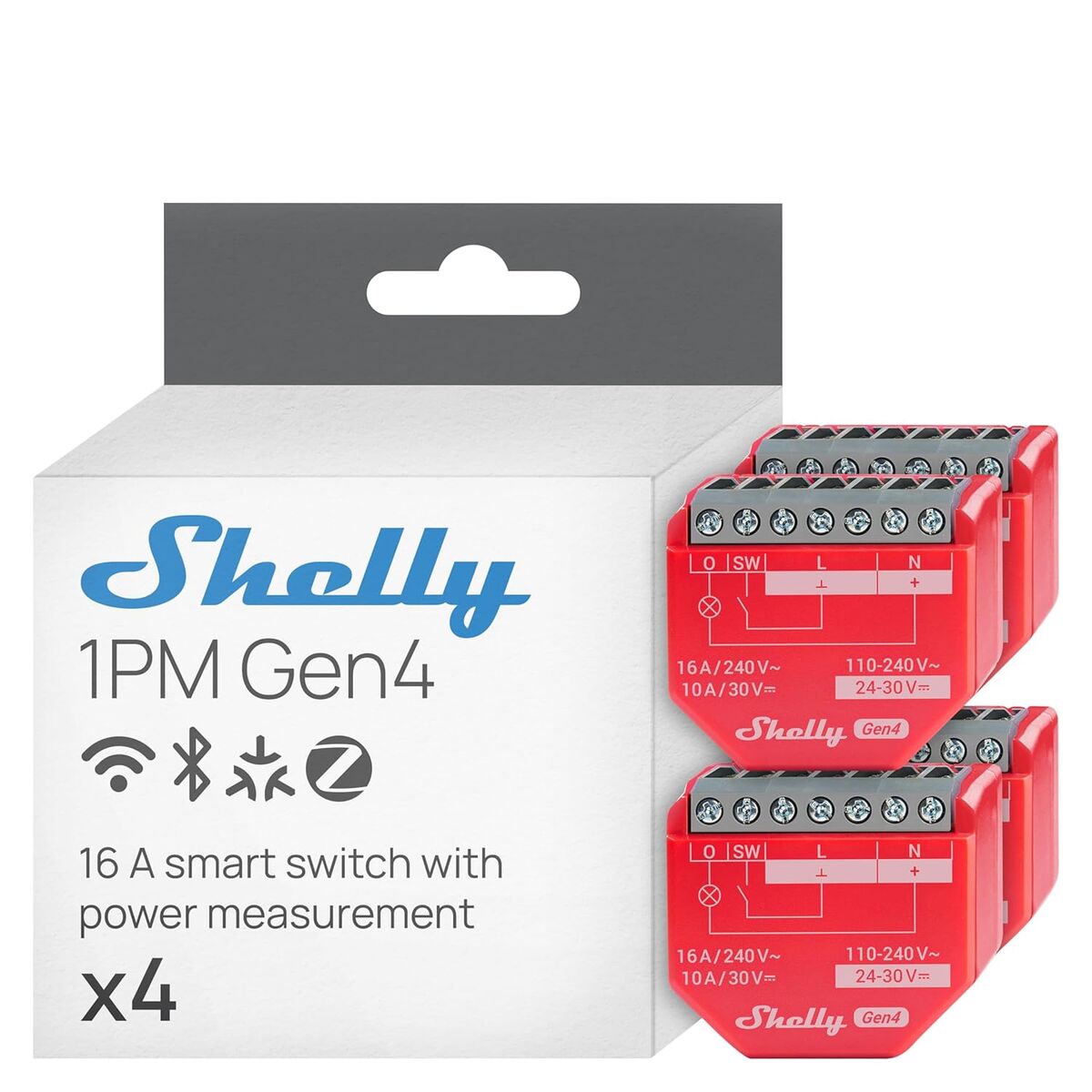 Shelly pack 4 módulo switch 1PM Gen4
