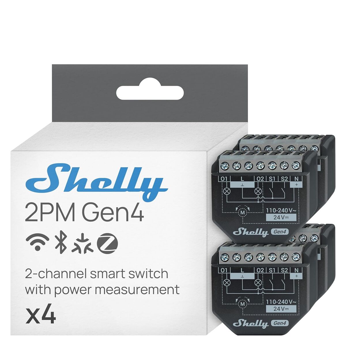 Shelly pack 4 módulo switch 2PM Gen4