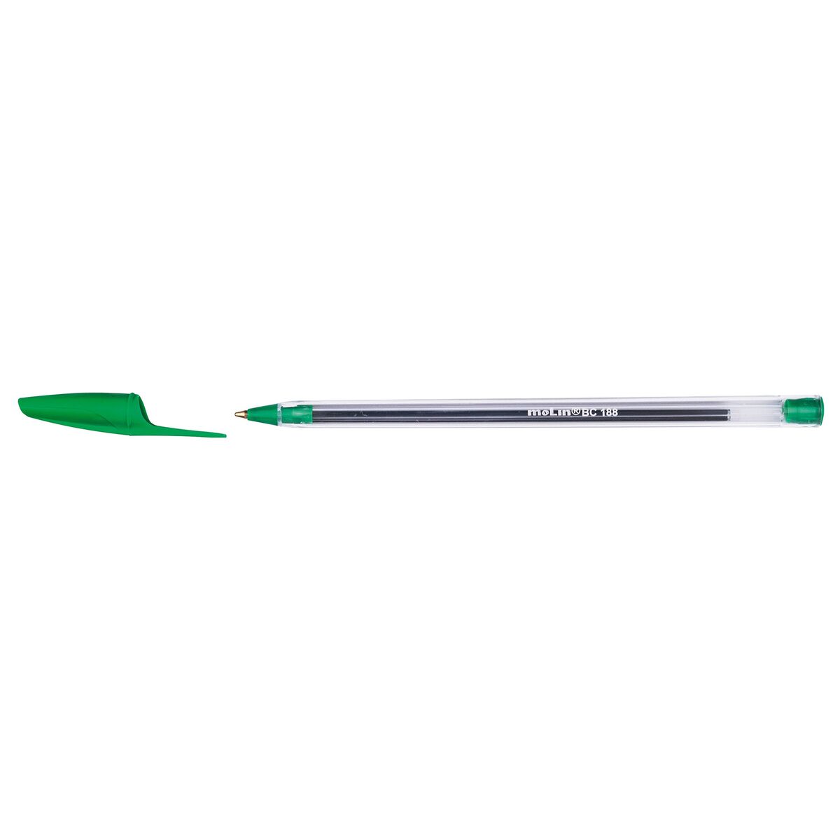Bolígrafo Molin BASIC CRISTAL BALL Transparente 1 mm Verde 50 Unidades