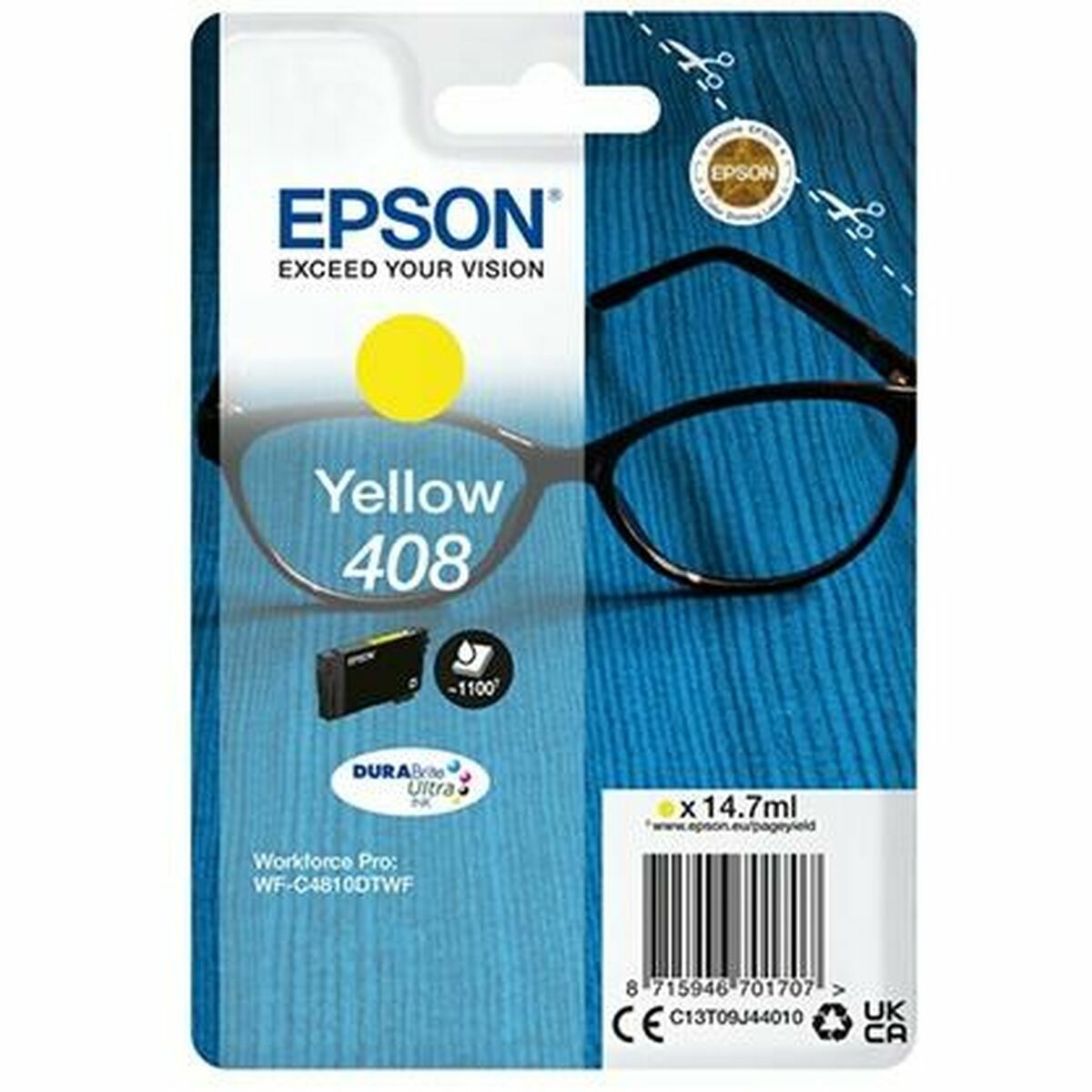 Cartucho de Tinta Original Epson 408 Amarillo Negro