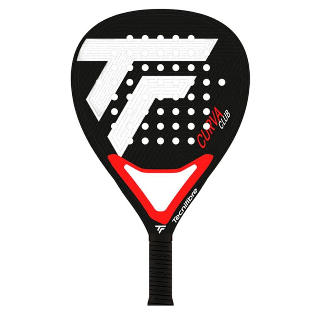Pala de Pádel Tecnifibre Curva Club Negro Fibra de Vidrio Carbono