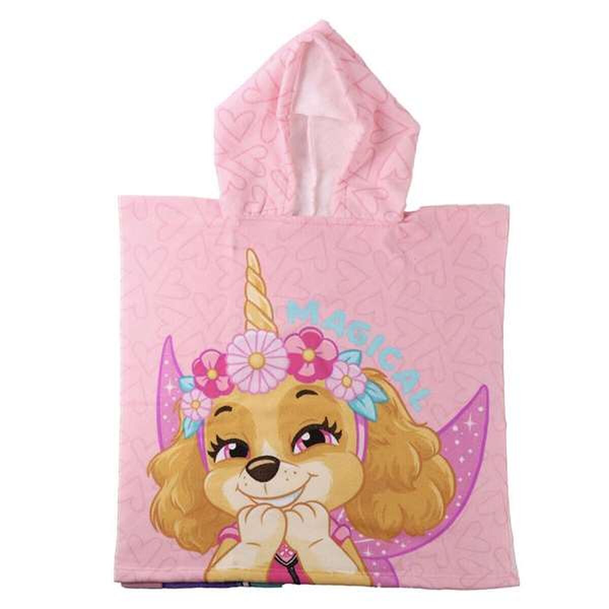 Poncho-Toalla con Capucha The Paw Patrol Rosa 55 x 77 cm