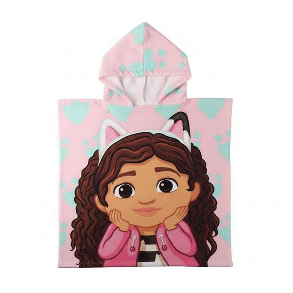 Poncho-Toalla con Capucha Gabby's Dollhouse Rosa claro 55 x 77 cm