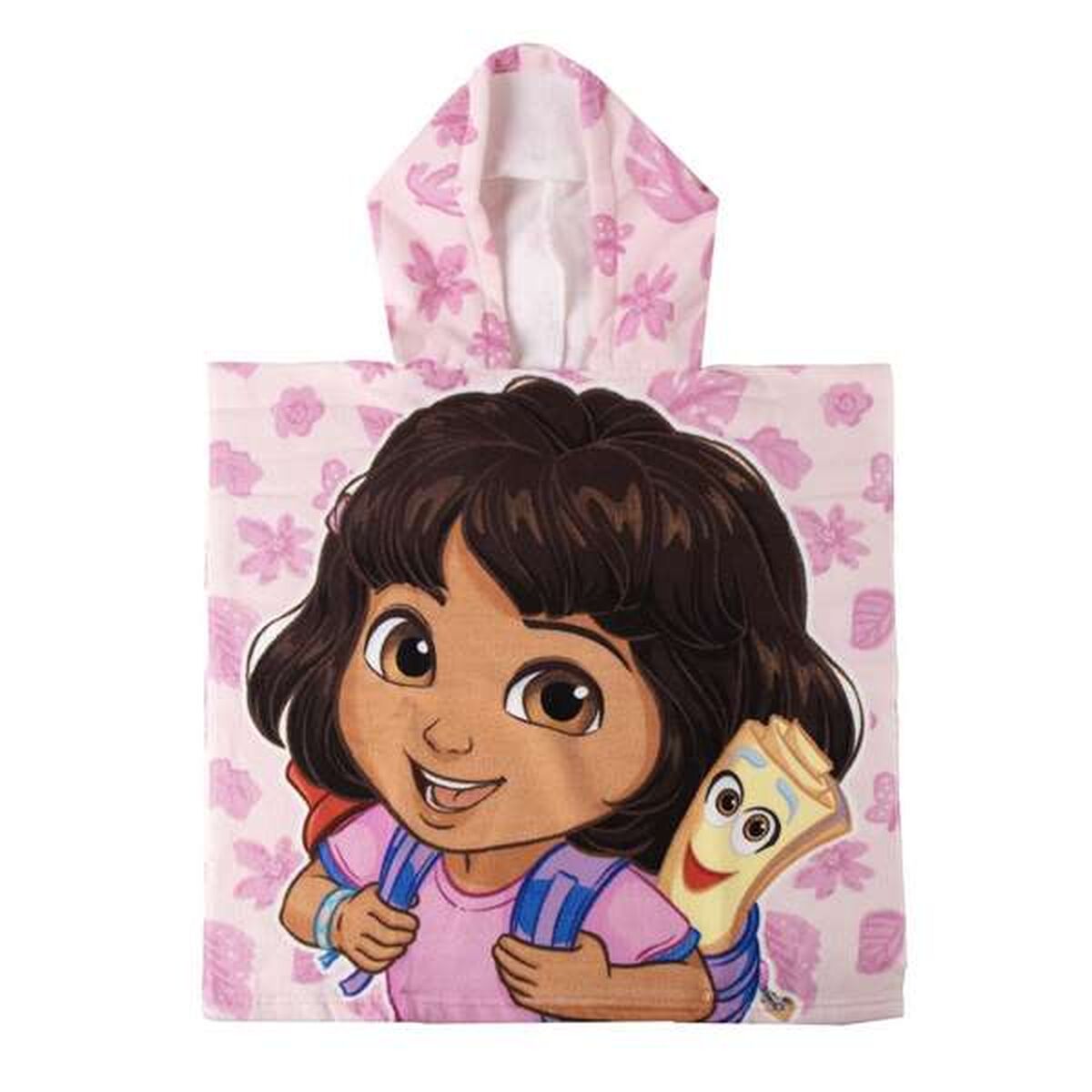 Poncho-Toalla con Capucha Dora The Explorer Rosa claro 55 x 77 cm