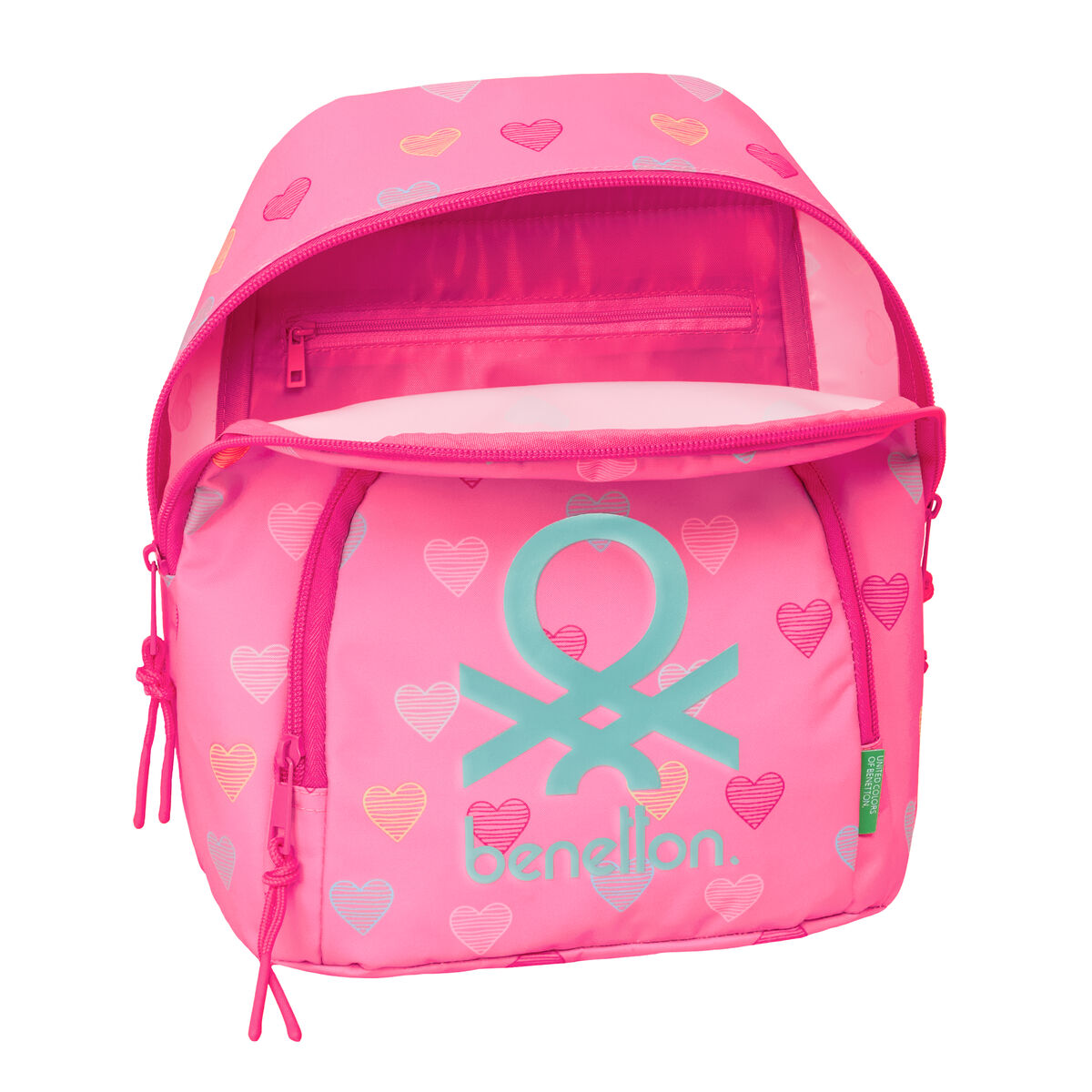 Mochila Benetton Heart Rosa 25 x 30 x 13 cm