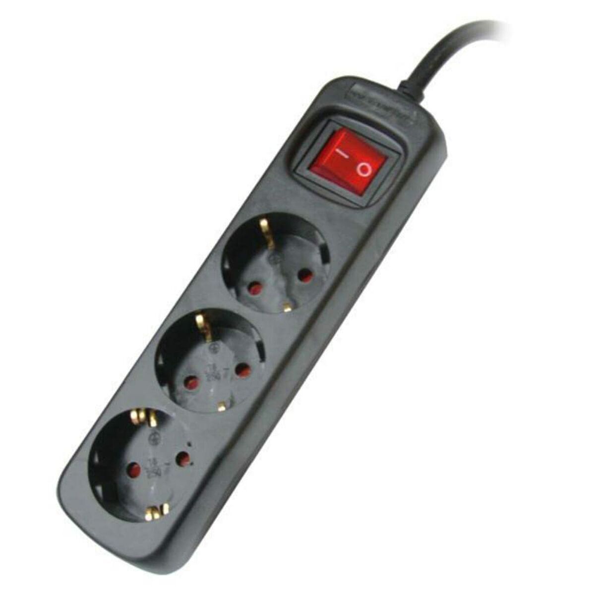 Regleta 3 Enchufes Schuko con Interruptor Silver Electronics 9643 Negro