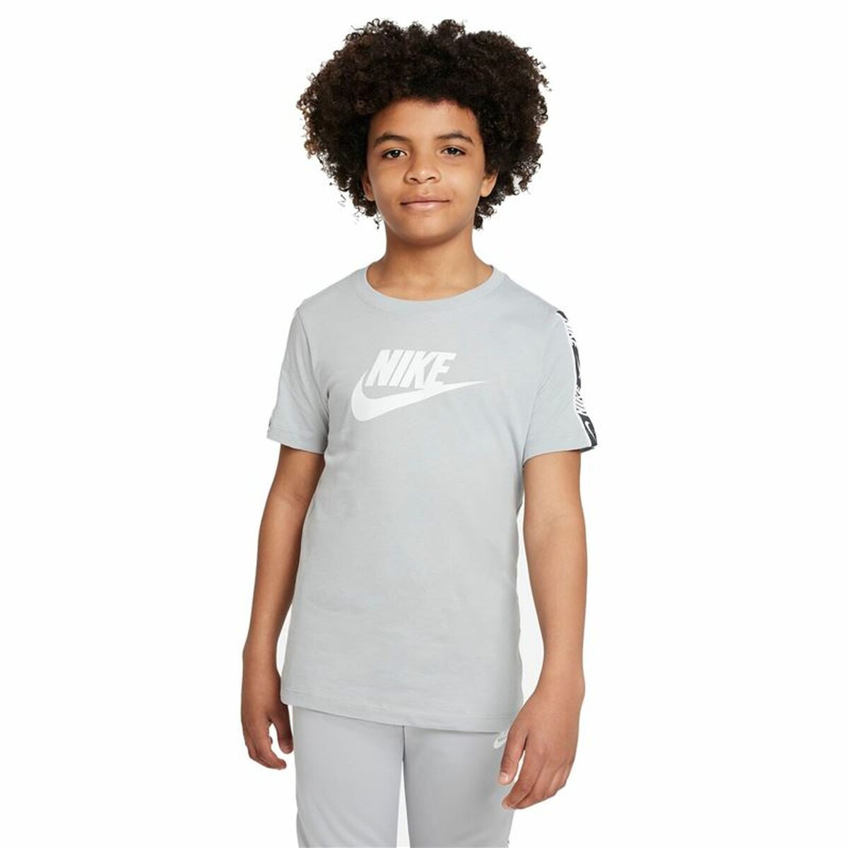 Camiseta de Manga Corta Infantil Nike DX2300-077 Gris Gris claro (7-8 Años)