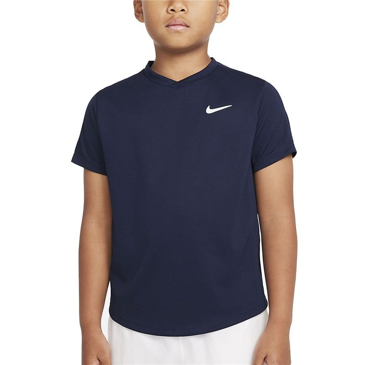 Camiseta de Manga Corta Infantil Nike CV7565-451 Azul marino 7-8 Años