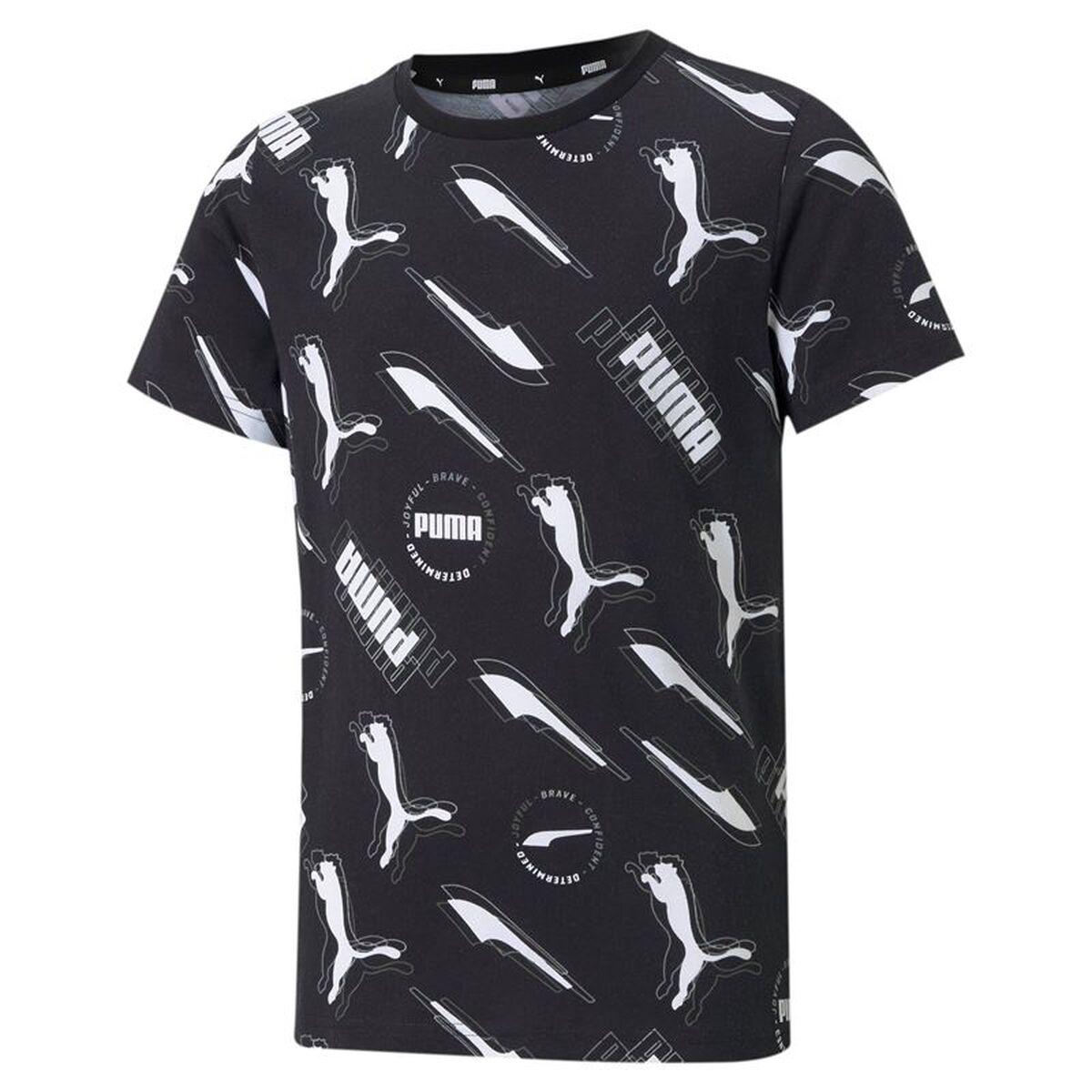 Camiseta de Manga Corta Infantil Puma 585889 01 Negro (15-16 Años)