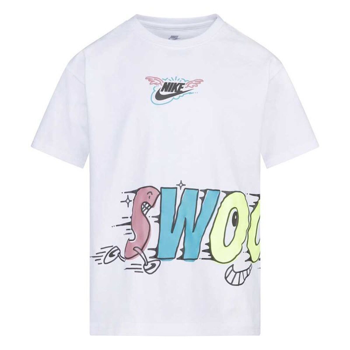 Camiseta de Manga Corta Infantil Nike 86L110-001 Blanco (2-3 Años)