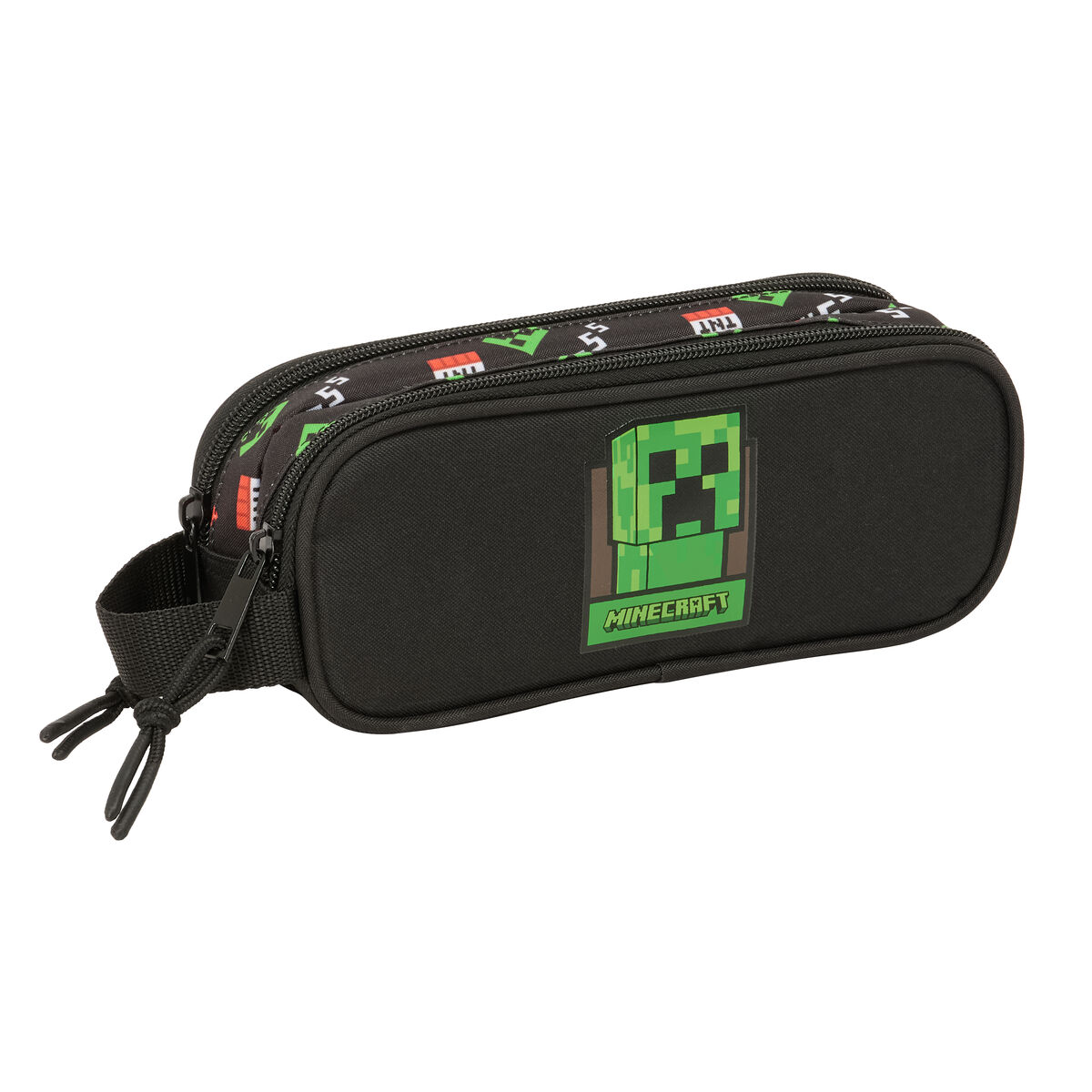 Portatodo Doble Minecraft Negro 21 x 8 x 6 cm