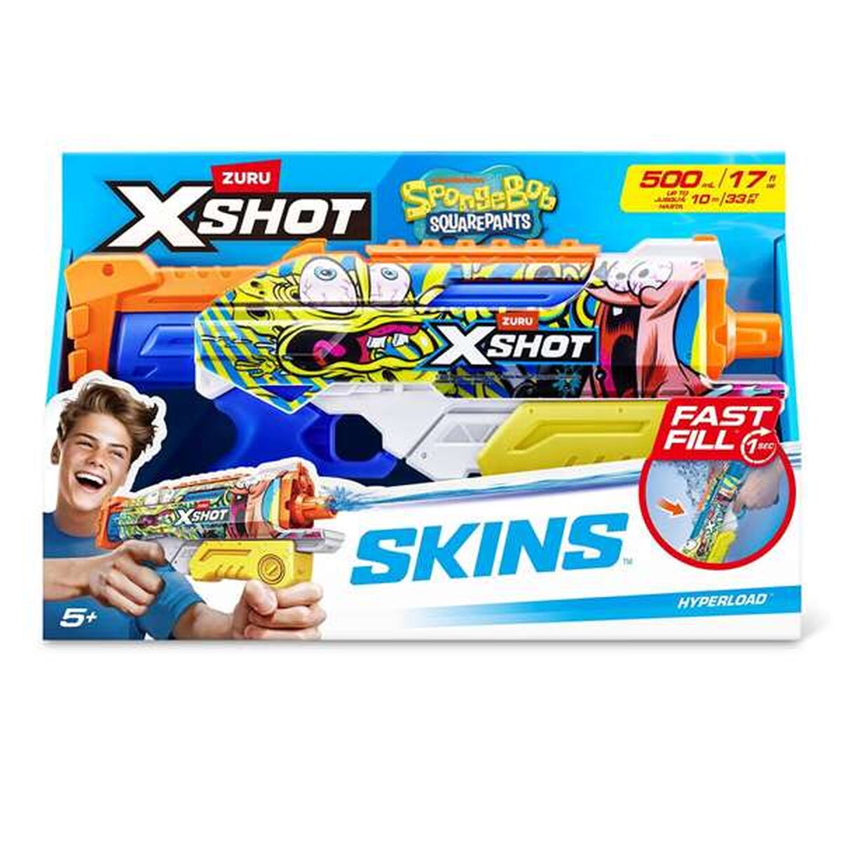Pistola de Agua Spongebob X-Shot 18,7 X 34 X 6 CM