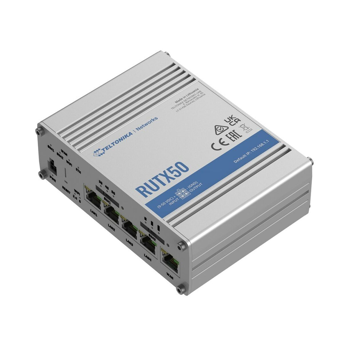 Router Teltonika RUTX50 Negro Acero USB USB 2.0 RJ45 Ethernet LAN Wi-Fi 5 GHz