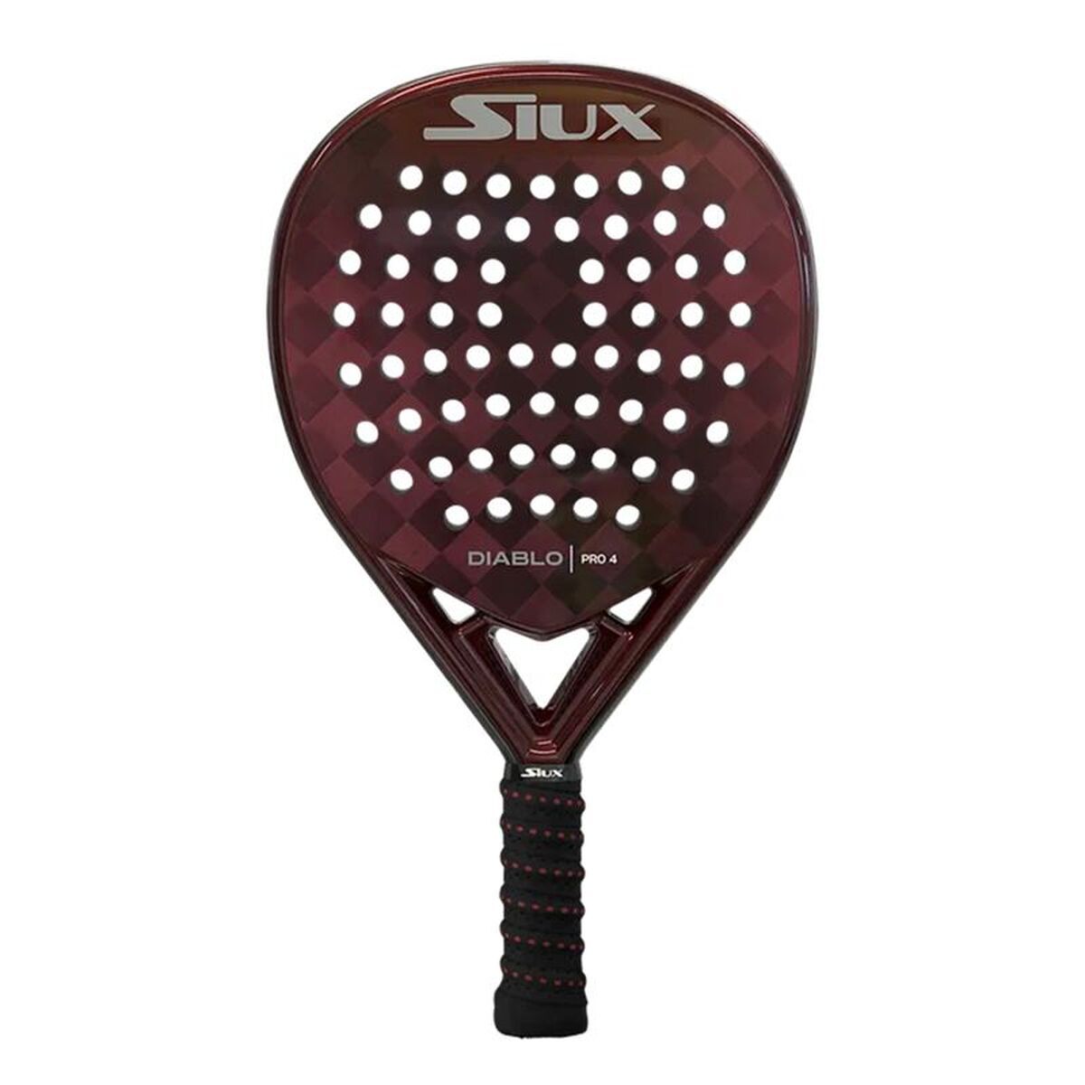 Pala de Pádel Siux Diablo Pro 4 Blanco Negro Rojo Fibra de carbono Carbono EVA