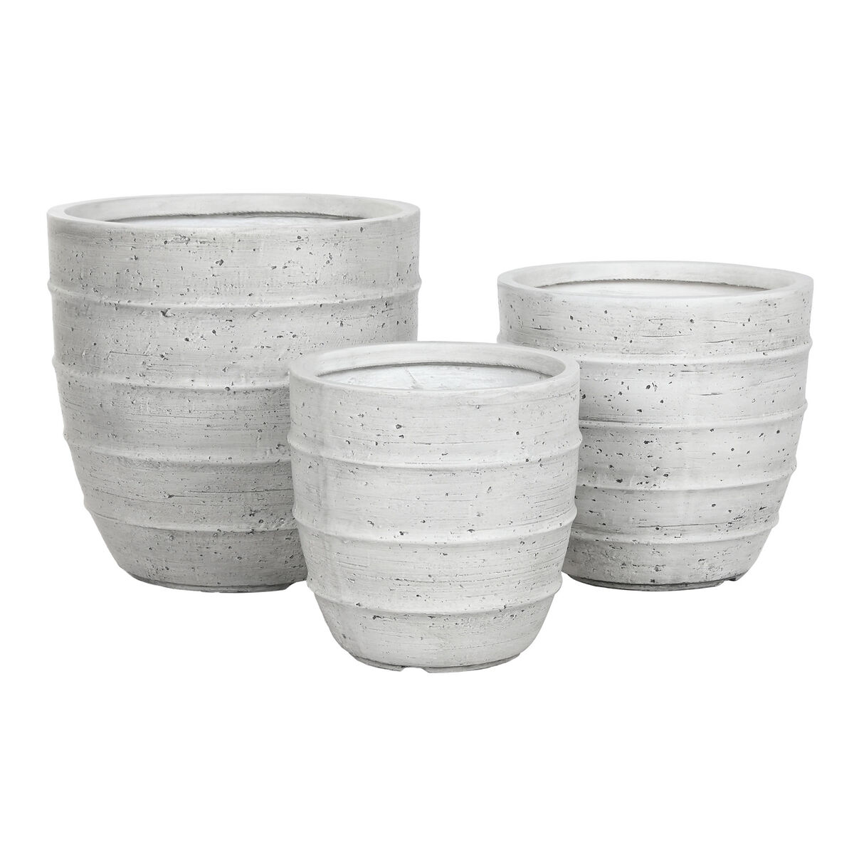Macetero Home ESPRIT Gris Magnesio (3 Piezas)