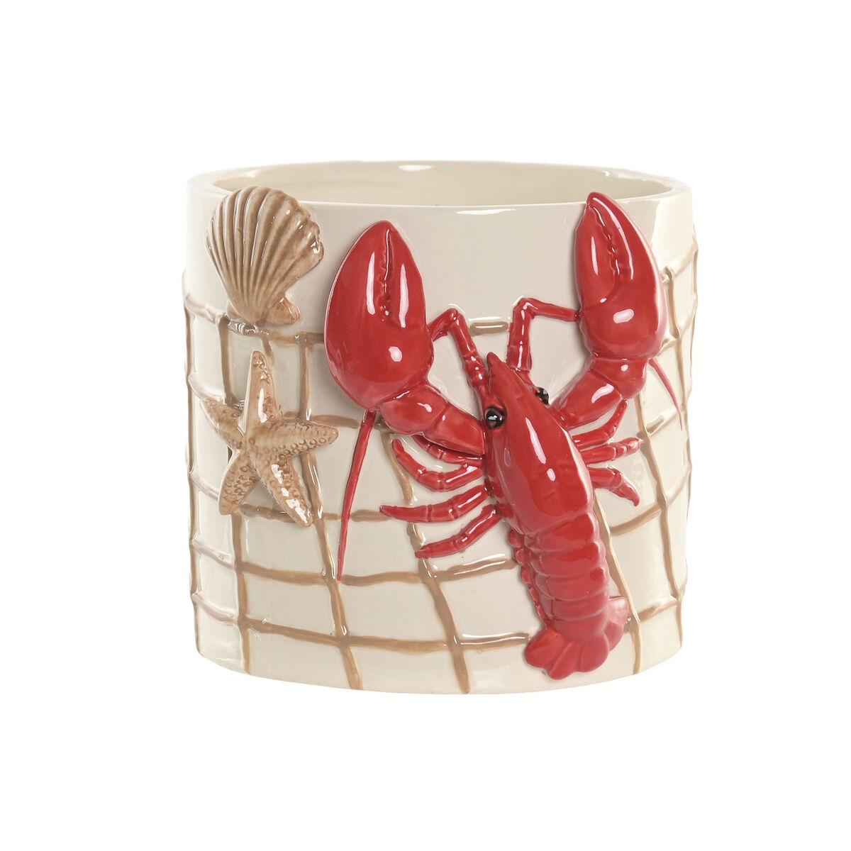 Macetero Home ESPRIT Rojo Crema Cerámica Mediterráneo 19 X 17 X 15,5 CM