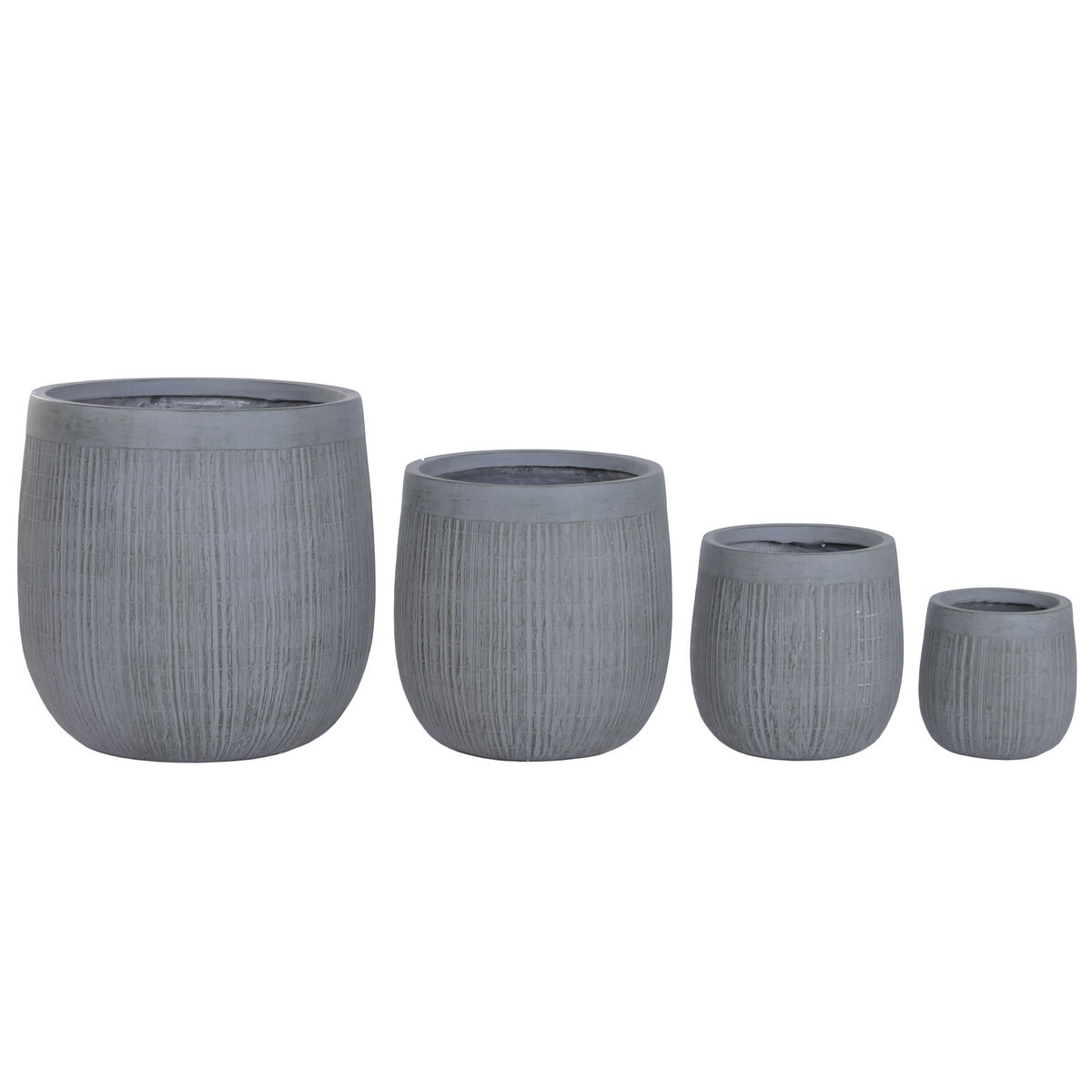 Set de Maceteros Home ESPRIT Gris oscuro Fibra Magnesio 50 x 50 x 54 cm (4 Unidades)