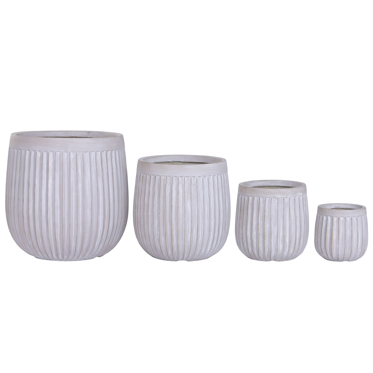 Set de Maceteros Home ESPRIT Marrón Gris Fibra Magnesio 50 x 50 x 54 cm (4 Unidades)