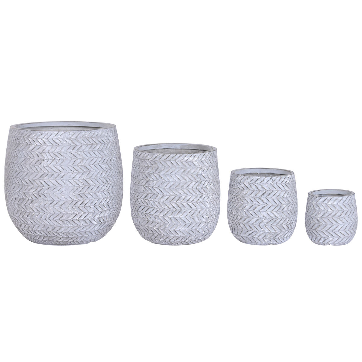Set de Maceteros Home ESPRIT Marrón Gris Fibra Magnesio 50 x 50 x 54 cm (4 Unidades)